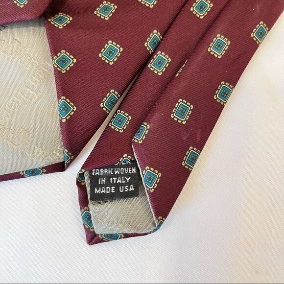 Lot of 2 Christian Dior Monsieur Silk Ties Mens Classic Necktie Yellow Red Blue - Picture 7 of 11